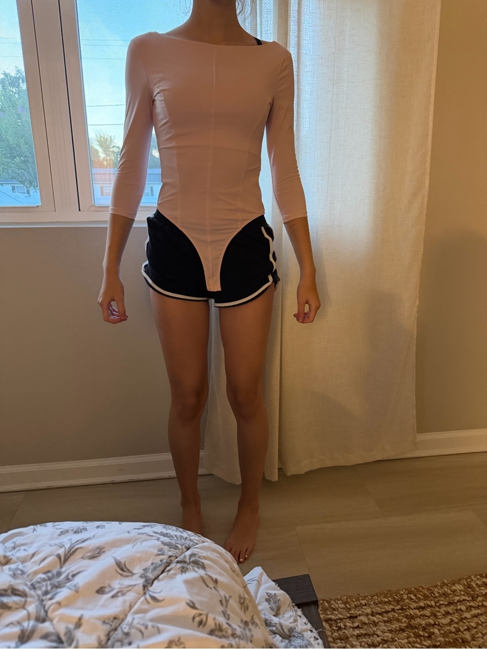 Zara Pale Pink Long Sleeve Bodysuit